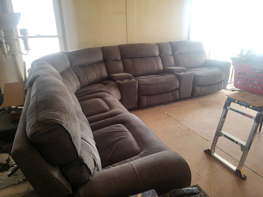 Blue-gray, 7 Piece Sectional Sofa