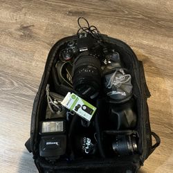 Nikon D3400 With Bag And Multiple Different Lenses 