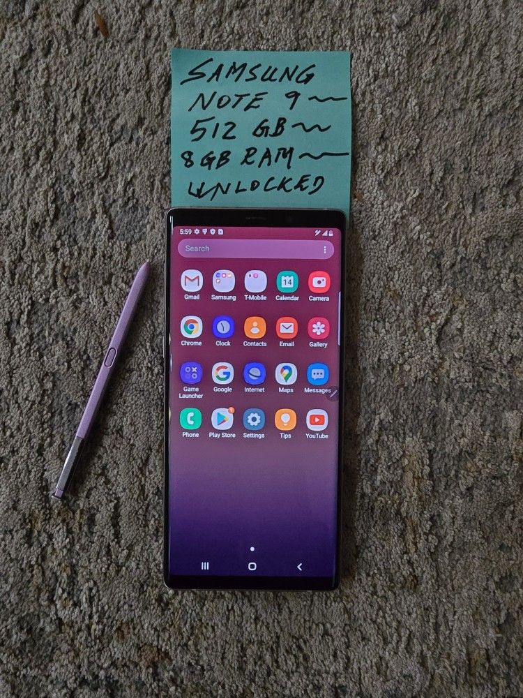 Samsung GALAXY NOTE 9 512 GB FACTORY UNLOCKED WITH EXPANDABLE STORAGE CAPABILITY 
