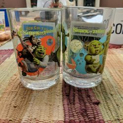 RARE Shrek The Third McDonald's Collector Glasses