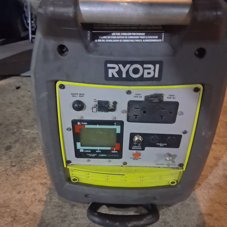 Ryobi 2,300-Watt Recoil Start Bluetooth Super Quiet Gasoline  Genarator