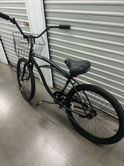 Beach cruiser with basket front tire is flat