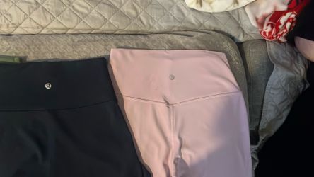 2 Lululemon Leggings And Navy Blue Lulu Shorts