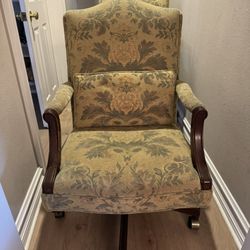 4 Wood Frame Roller Chairs 