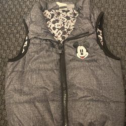 H&M Baby Boys Mickey Mouse Puffer Vest- Size 9-12 Months