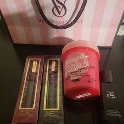 Victoria Secret 2 Rollerballs, Body Scrub And Travel Spray