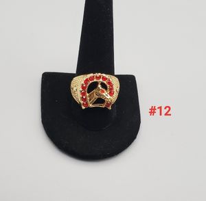 Photo Red stones horse ring men's