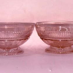 Anchor Hocking Coronation pink depression sherbet cups.