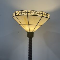 Vintage Faux Stained Glass Floor Lamp