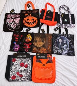 9 NEW Tote Bags – FNAF, Corpse Bride & More | Spirit Halloween | $100 FIRM