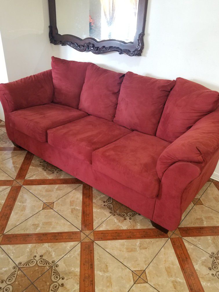 Modern Red/Burgundy Sofa Couch