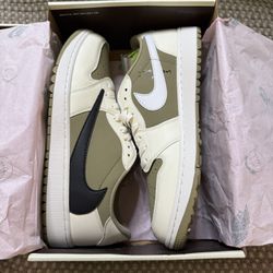 Travis Scott Jordan 1 Low Golf Size 12 Neutral Olive 