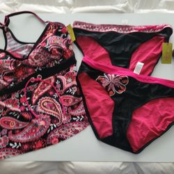 NEW NWT Tankini Top 2 Bottoms