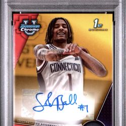 2023 Bowman University Chrome  Prospects Gold Auto  /50 Solomon Ball #SB PSA 9