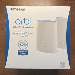 Used Orbi Tri-band Mesh WiFi System RBK50 AC3000, 3Gbps, 1 Router + 1 Satellite