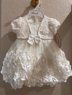 White baby dress special event 3-6 month