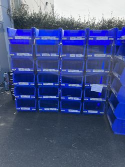 Blue Magnum Hopper Bin 20 X 18 X12” Storage Bins Stackable
