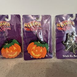 3 New Stick on Patch Pumpkins and Spider Web