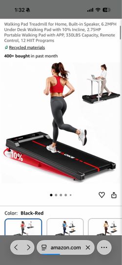 New in box Walking Pad Treadmill for Home, Built-in Speaker, 6.2MPH Under Desk Walking Pad with 10% Incline, 2.75HP Portable Walking Pad with APP, 330