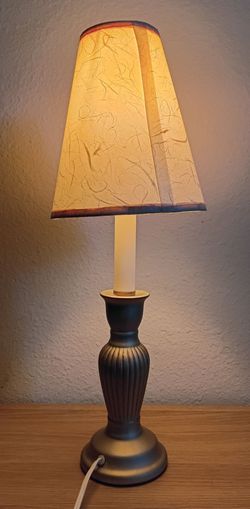 Modern Silver & White Table Lamp 6ft Cord Contemporary Home Decor