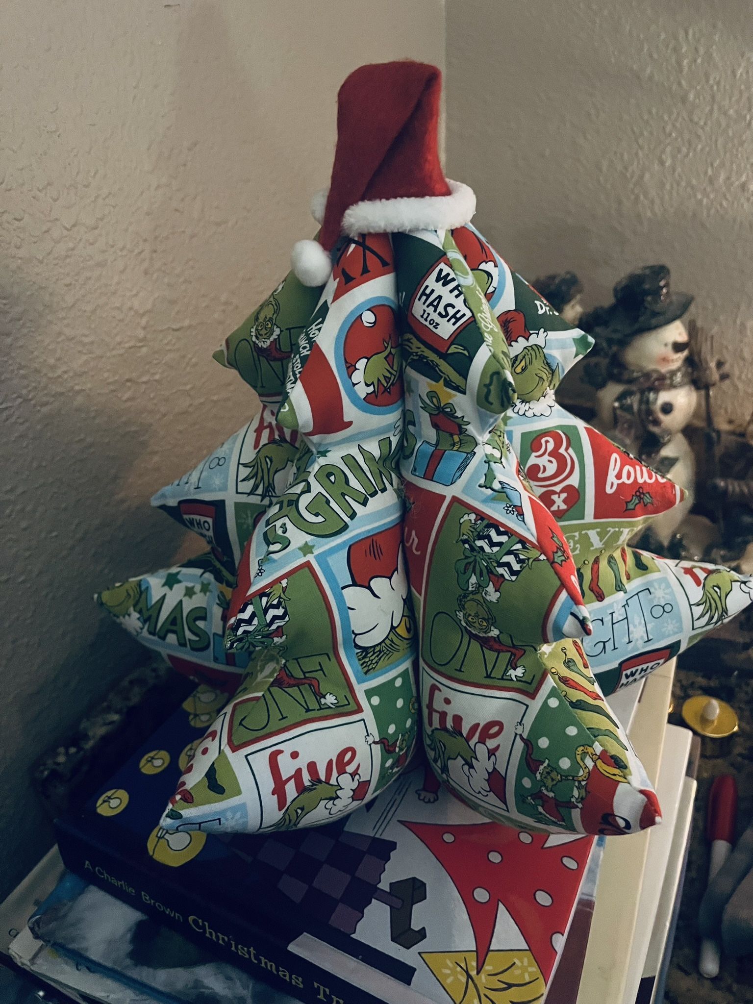 Grinch fabric Tree  11 inches