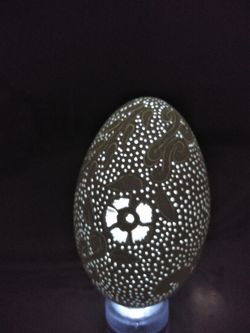 Carved goose egg