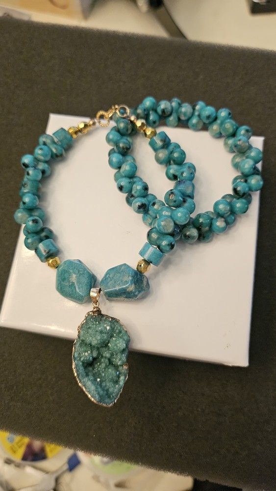 Russian Amazonite/ Druzy  Bracelet  2