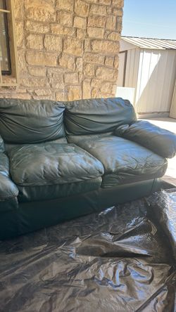Green leather couch FREE