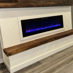 Shiplap FIREPLACE CABINET WITH HARTH