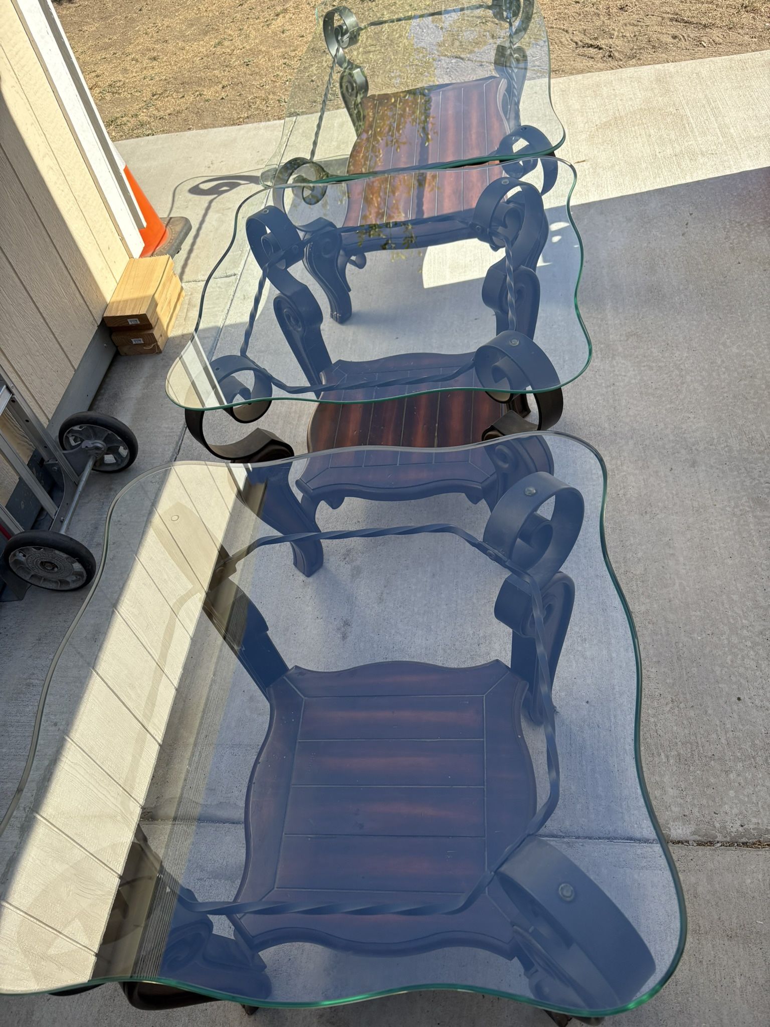 Glass/Iron Coffee Tables 