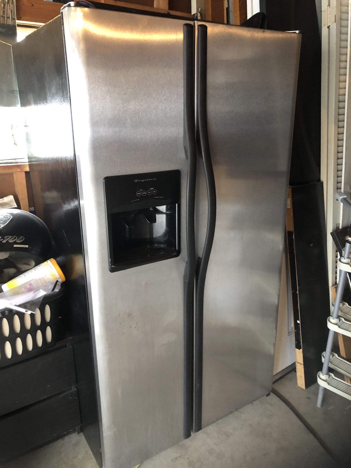 High End Non-working Frigidaire Stainless Steel Refrigerator with Ice-Maker