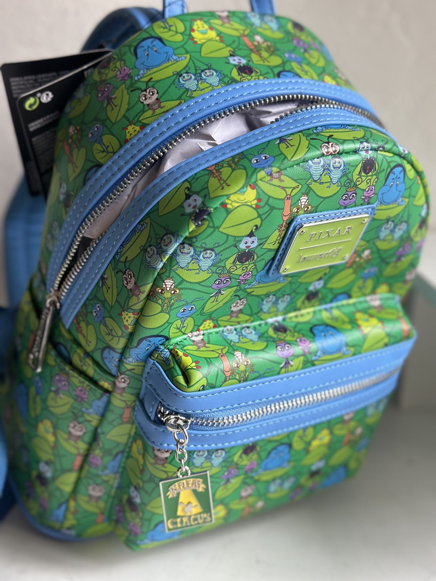 Loungefly Disney Pixar A Bug’s Life Mini Backpack Green Bugs 
