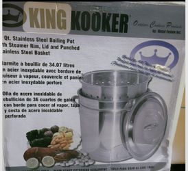 King Kooker 36-Quart Stainless Steel Boiling Pot NEW!