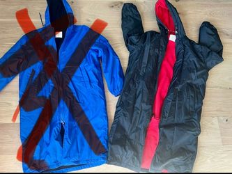 Adoretex Swim Parka Jacket Black Hooded Waterproof Fleece Lined UNISEX Adult XS
