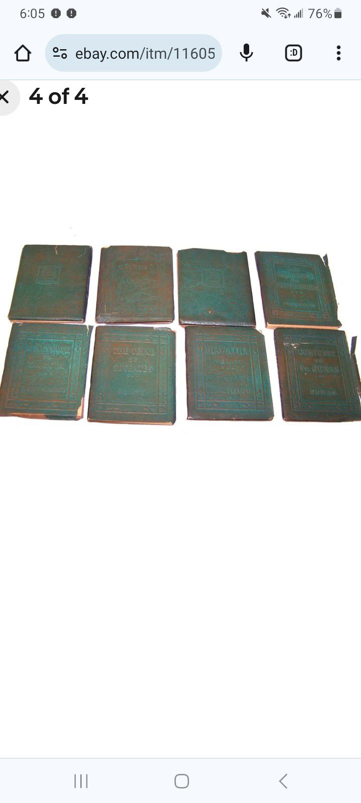 Antique Little Leather Library Books