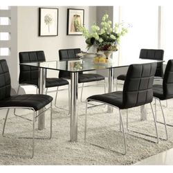 Black Modern Dining Table Set (Free Delivery)