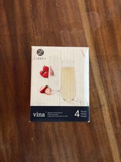 Libbey Vina Stemless Flute Glasses