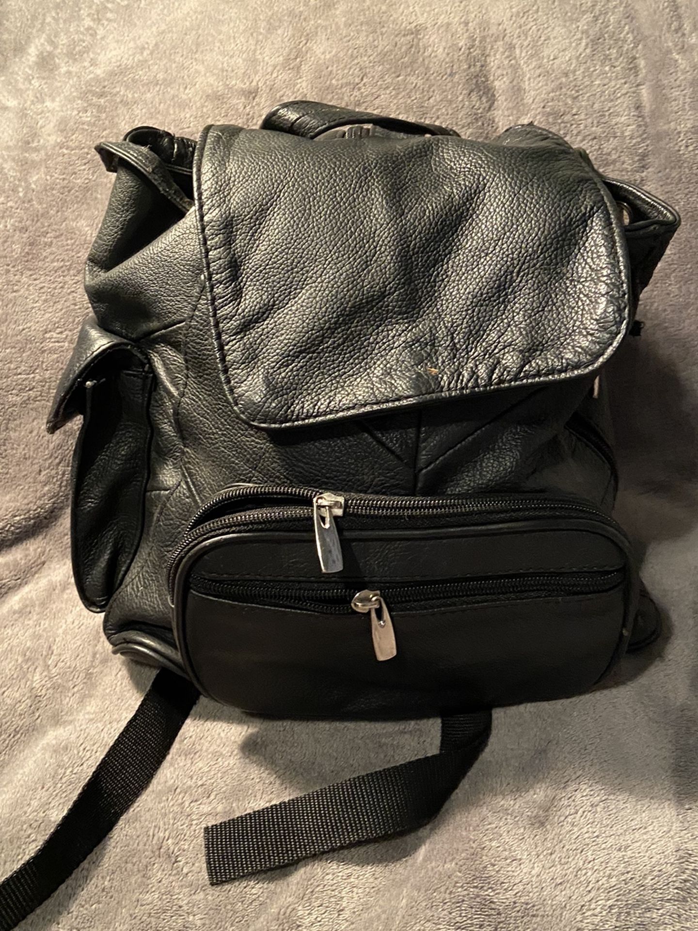 Black Leather Back Pack