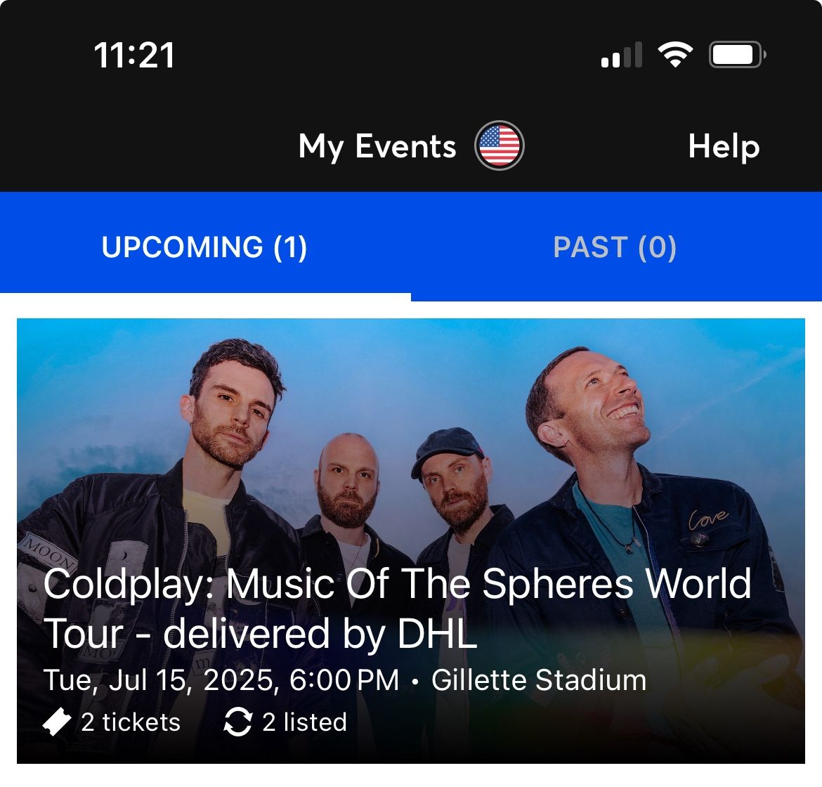 2 Coldplay Tickets July 15th Gillette Stadium