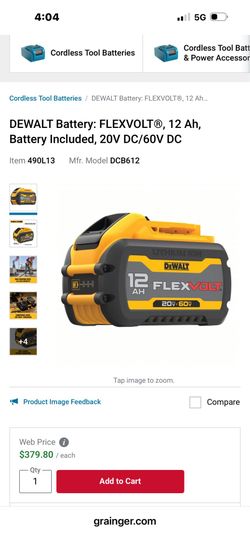 Dewalt 20 volt premium flex volt 20/60 battery