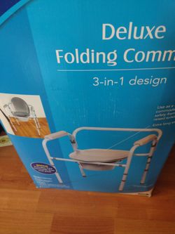 Deluxe folding commode