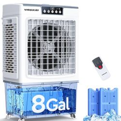 Swamp Cooler, 2100CFM Evaporative Air Cooler with Auto fill, 120° Oscillation, Remote Control & 24H Timer, 3 Wind Speeds for Outdoor Patio Garage Comm