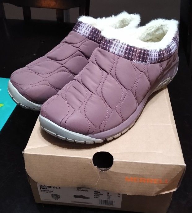New In Box Merrell Encore Ice 4 Puffs Burlwood Mauve Women's Shoes
