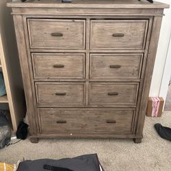 King Bed Frame, Chest Dresser And 2 Night Stands