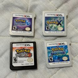 Nintendo 3ds Pokemon game lot bundle alpha sapphire moon X white 2