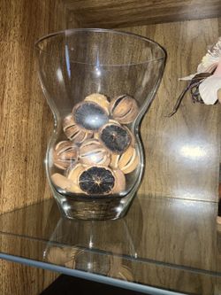 Heavy Clear Glass Decorative Vase