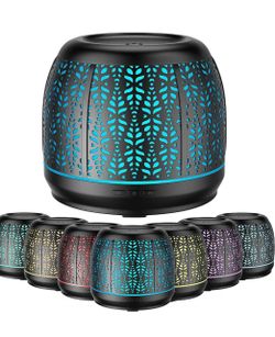 ASAKUKI Difusor de aceite esencial de 16.9 fl oz, cubierta de metal decorativa