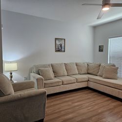 Living Room Sectional And One Chair 