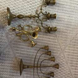 Brass candelabras 