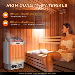 Mxmoonant Sauna Heater, 6KW 220V Electric Sauna Heaters Stove Dry Steam Sauna Bath for Home Hotel Spa Max. 300 Cu.ft with Sauna Hygrothermograph